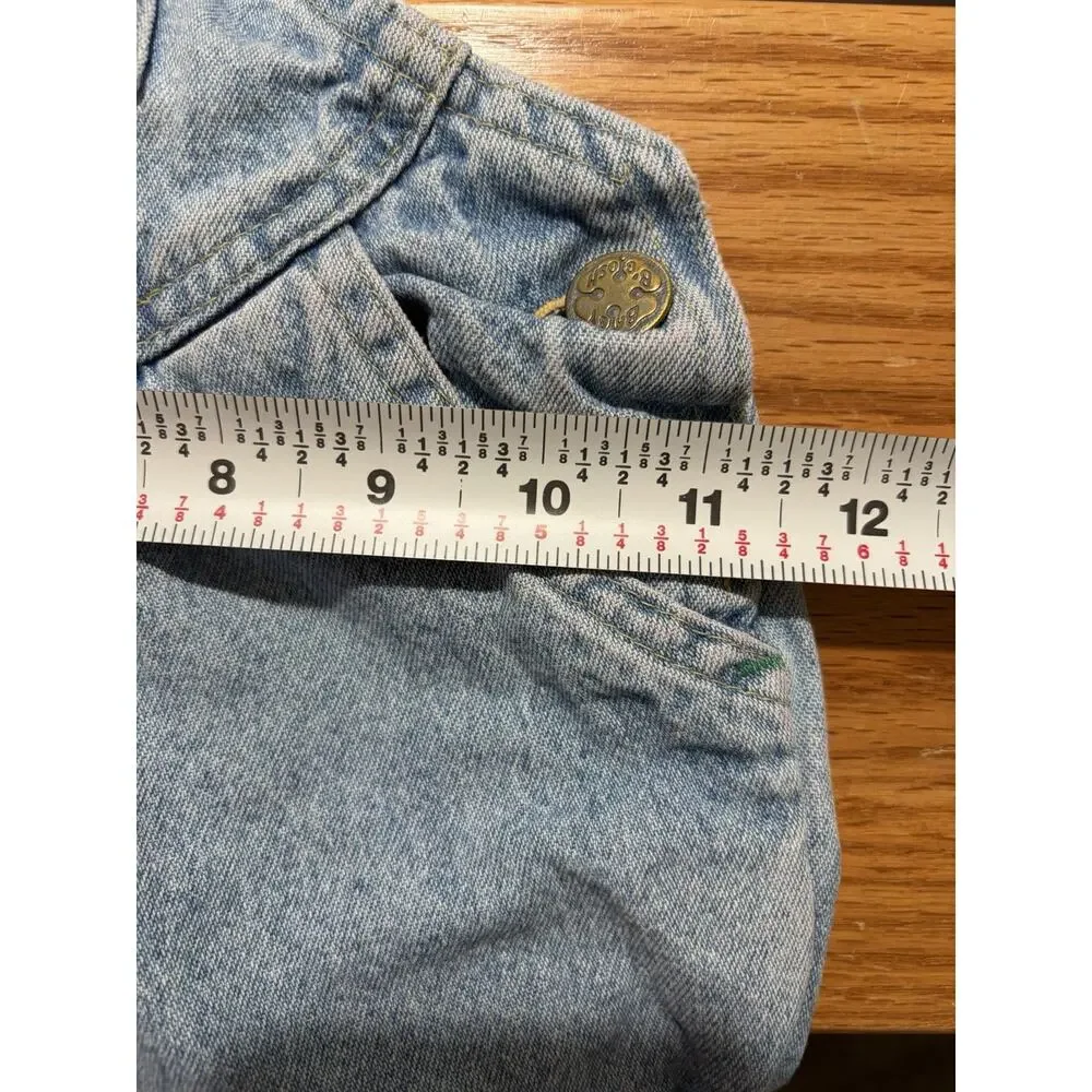Vintage Baby B’Gosh Vestbak Oshkosh Girls Blue Jean Bib Romper Size 18 months